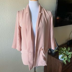 F21 Blush Pink Relaxed Boyfriend Blazer Jacket Single Button Sz S